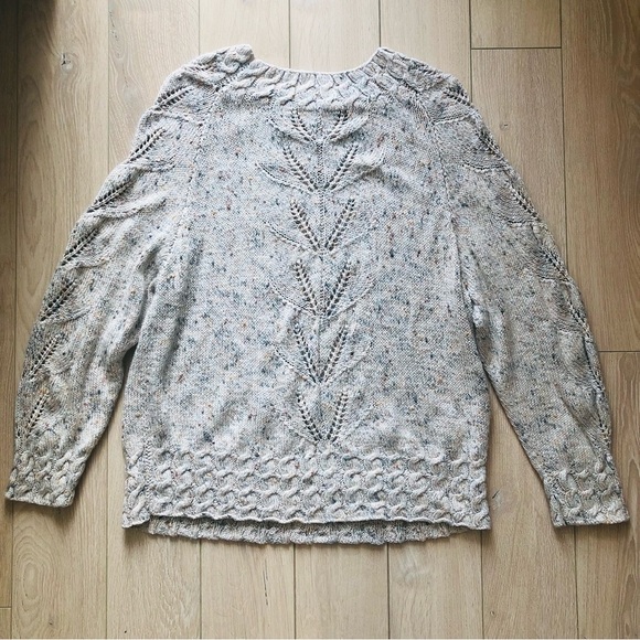 Handmade Grey & Cream Cable Knit Sweater - Picture 3 of 10